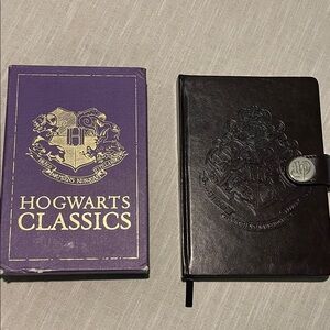 Black Hogwarts Classics Two Book Set & Embossed Journal. Quidditch book.